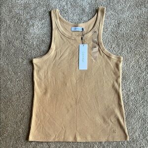 Calvin Klein Tan Fitted Sleeveless Tank Top